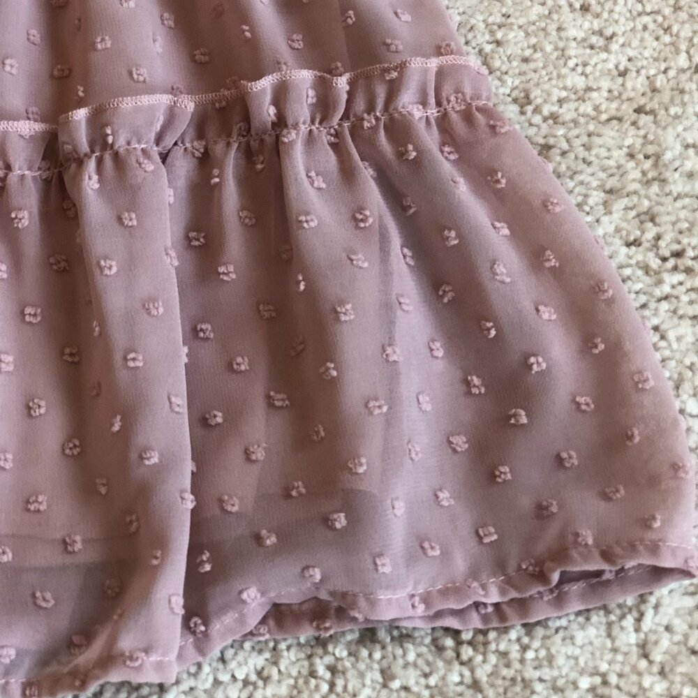 Altar'd State Baby Doll Sleeveless Adjustable Straps Pink Lined Sheer Mini Dress - Picture 3 of 15